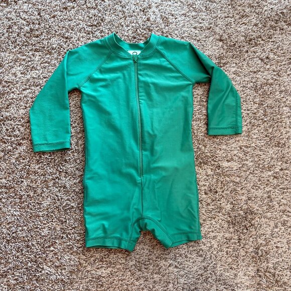 Hanna Andersson green long sleeve rash guard romper - Picture 1 of 3